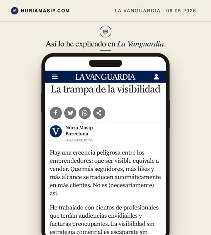 Artículo de Núria Masip en La Vanguardia: «La trampa de la visibilidad»